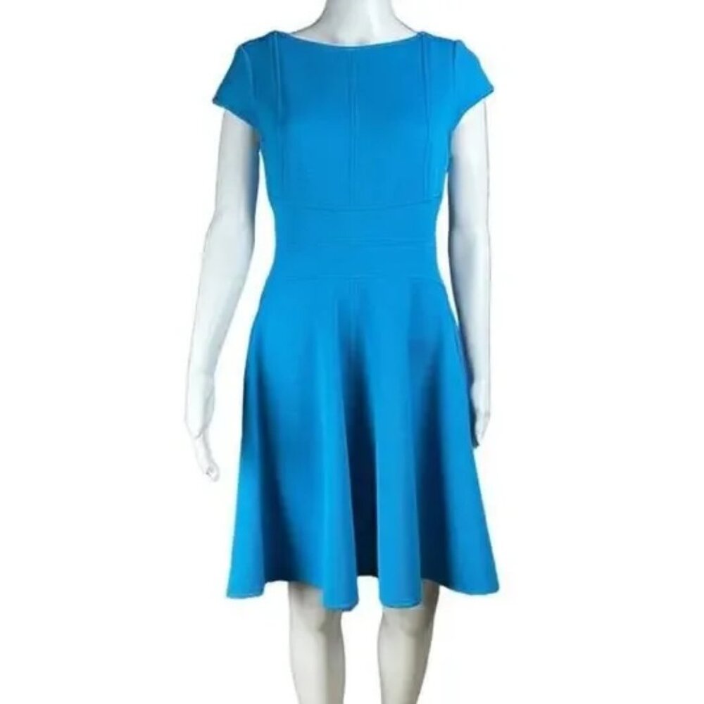 Julia Jordan Blue Fit & Flare Skater Cocktail Dress Size 6 Pockets